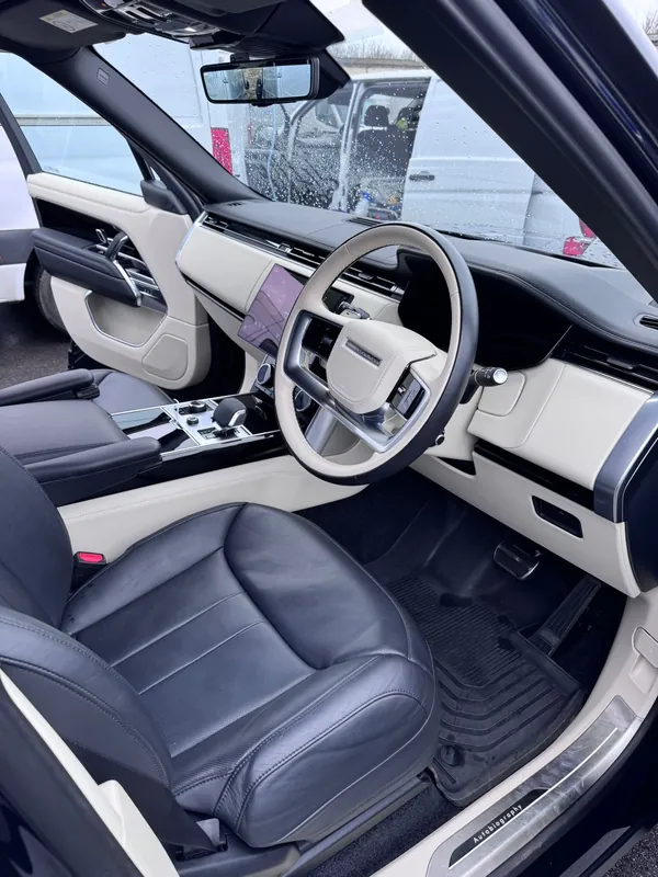 Range Rover interior after valet — clean, fresh cabin